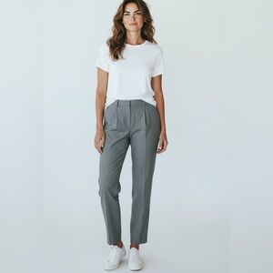 Talbots Italian Wool Straight Leg Trousers Pants Charcoal Gray 14